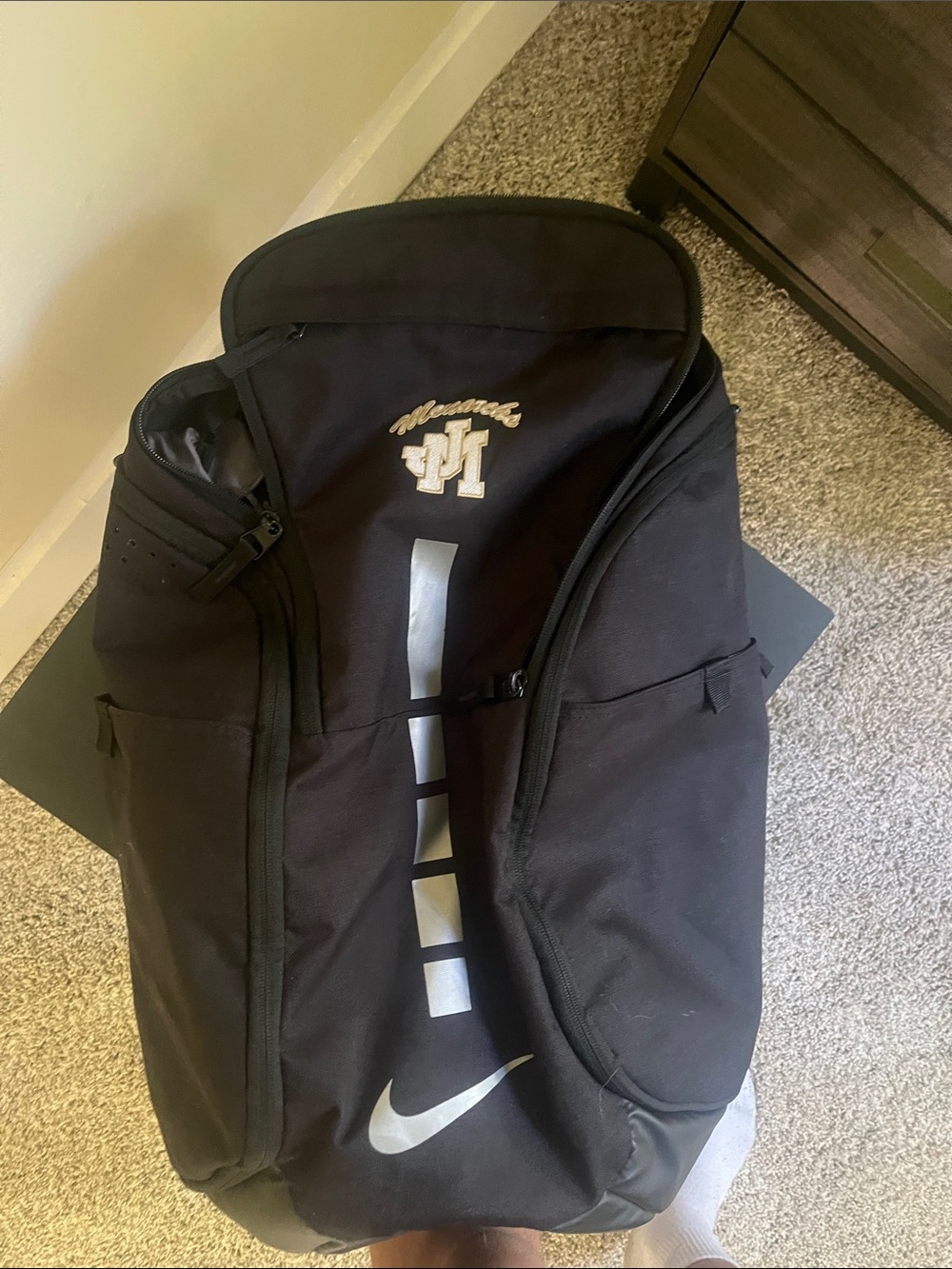 Nike Black Backpack with Reflective Silver Accents